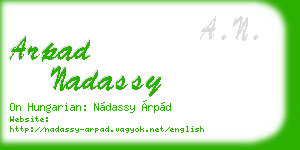 arpad nadassy business card